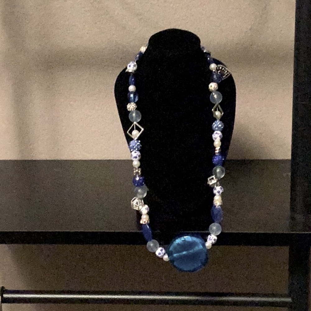 Handmade Luxury Beaded Necklace with Pendant and accents